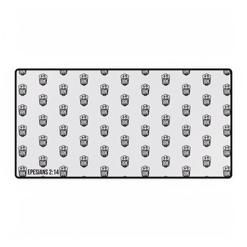 Minimalist Monochrome Shield Pattern Desk Mat — Large Gaming & Office Mousepad